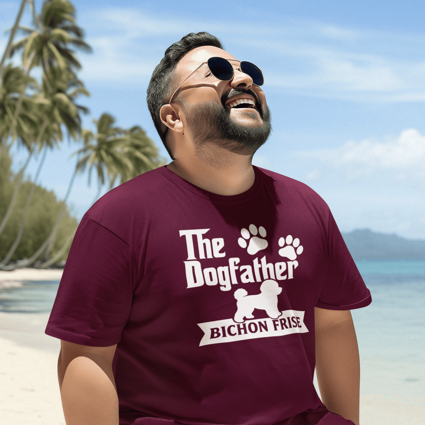"The Dog Father Bicho Frise" - Funny Unisex T-Shirt (White Design) - Fun Factory Frise