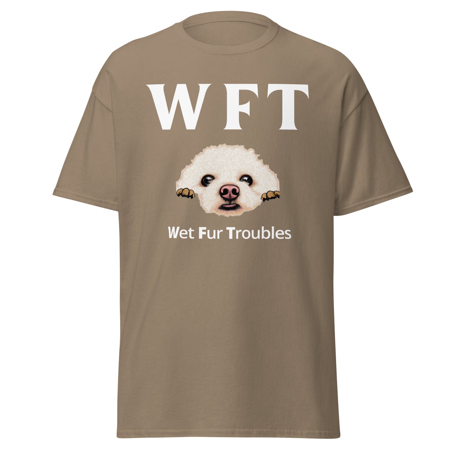" WFT – Wet Fur Troubles"-Unisex Bichon Frise T-Shirt for Dog Owners