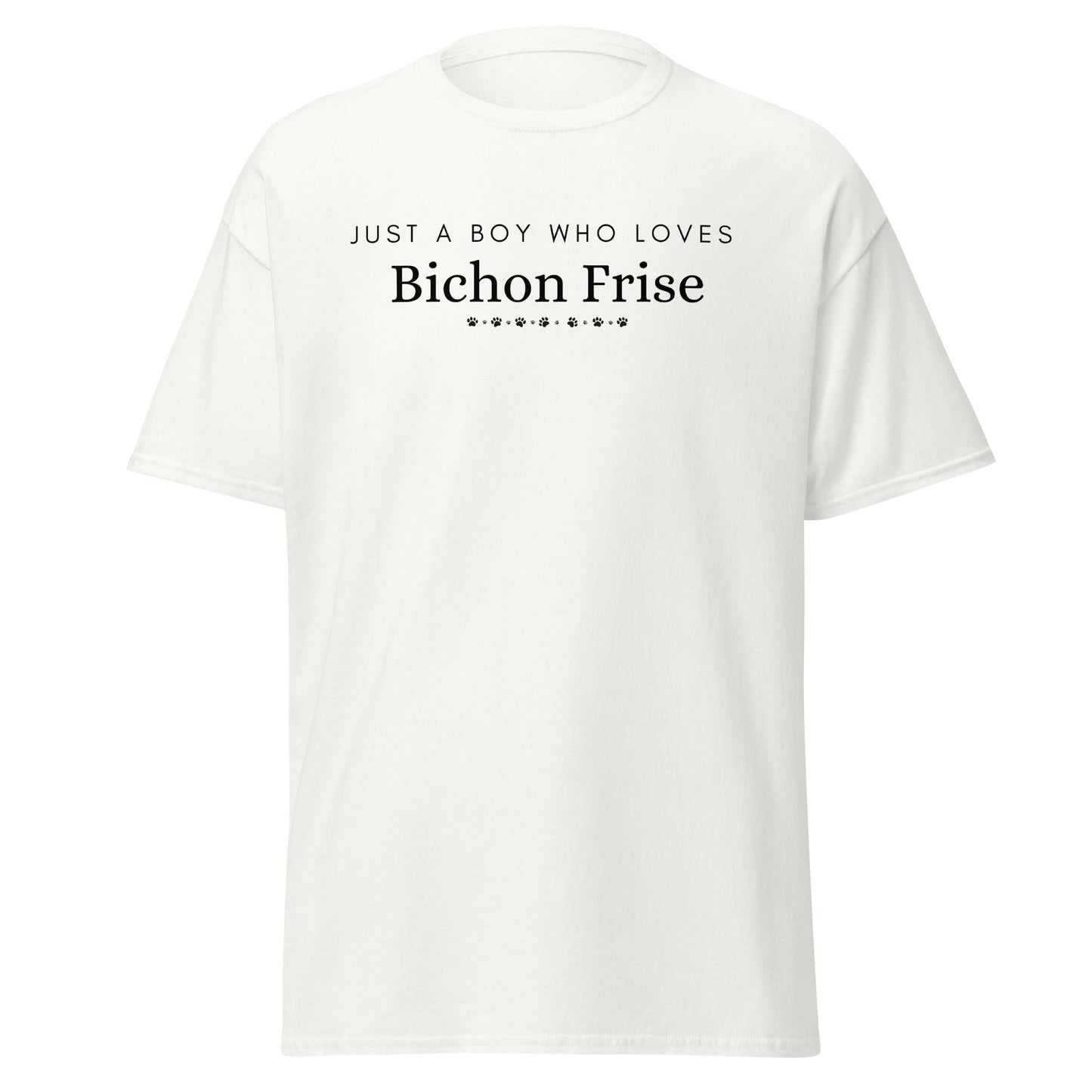 Unisex Bichon Frise T-Shirt for Dog Owners:"Just A Boy Who Loves Bichon Frise"