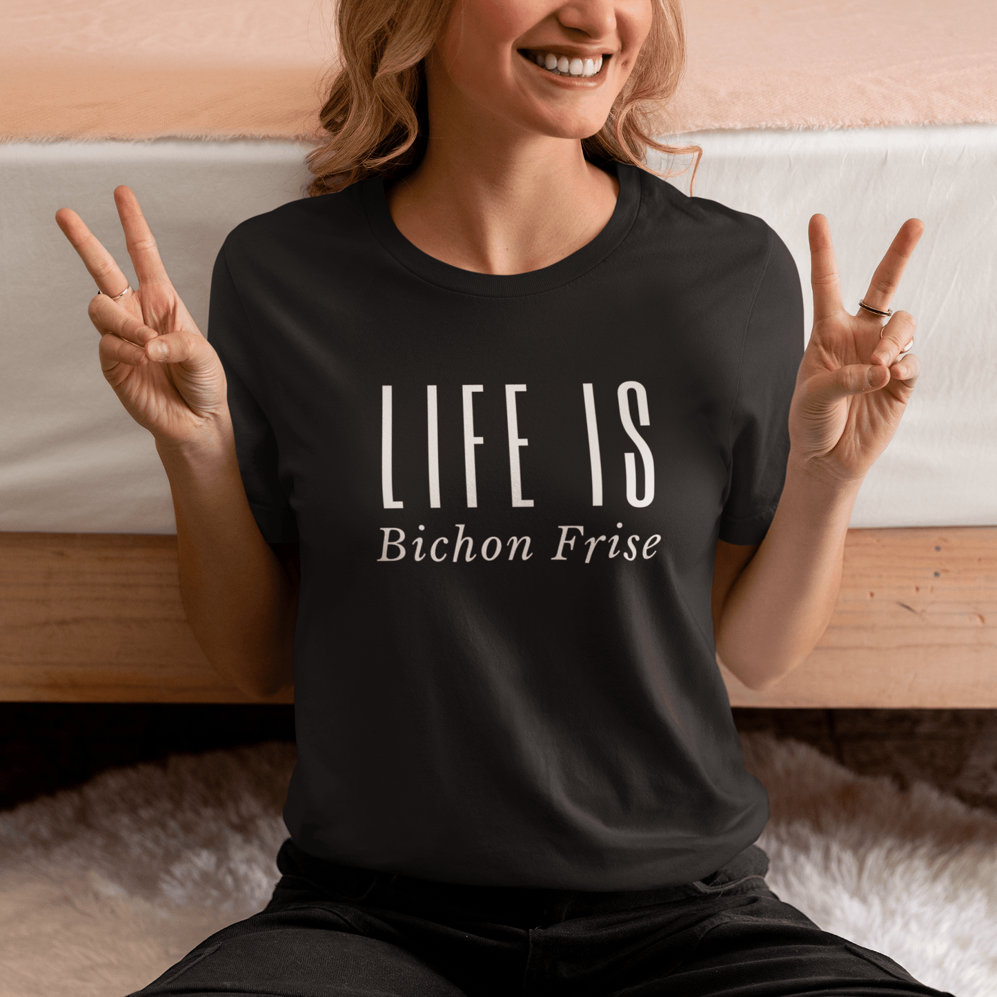 "Life Is -Bichon Frise"-Unisex Bichon Frise T-Shirt for Dog Owners