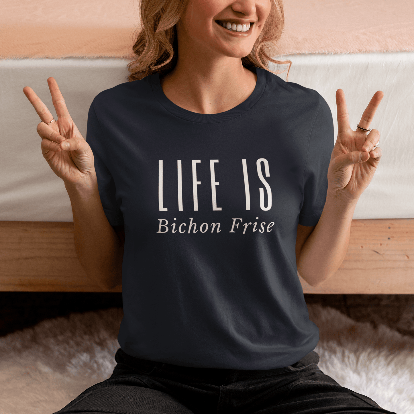 "Life Is -Bichon Frise"-Unisex Bichon Frise T-Shirt for Dog Owners
