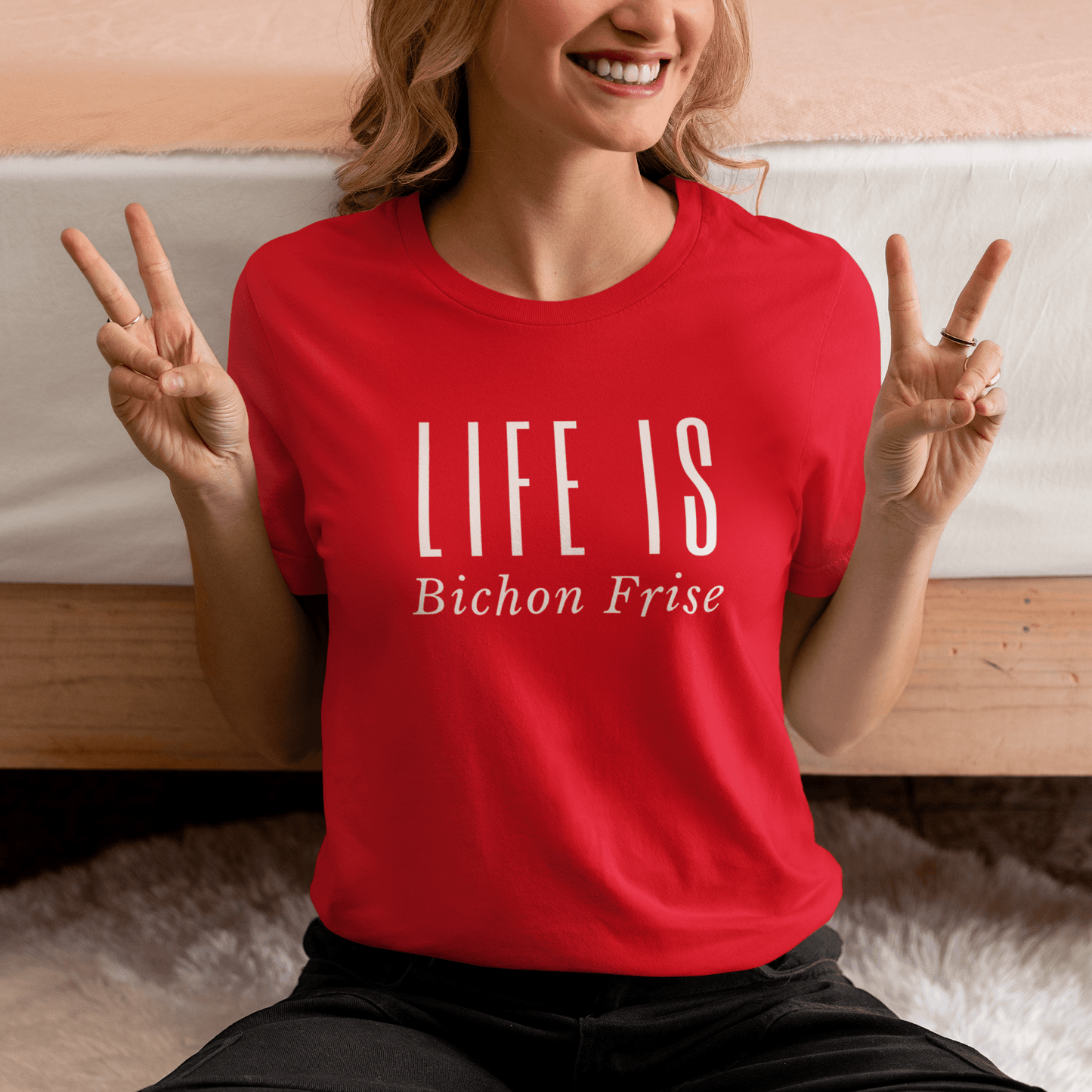 "Life Is -Bichon Frise"-Unisex Bichon Frise T-Shirt for Dog Owners