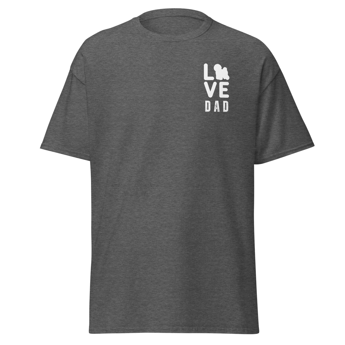 Unisex Bichon Frise T-Shirt for Dog Owners:"Love Dad" Bichon frise Siluett