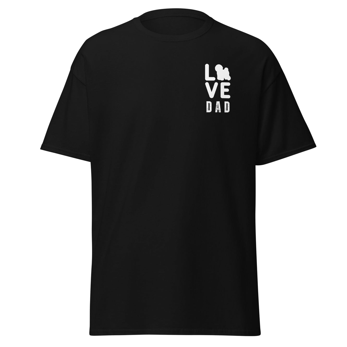 Unisex Bichon Frise T-Shirt for Dog Owners:"Love Dad" Bichon frise Siluett