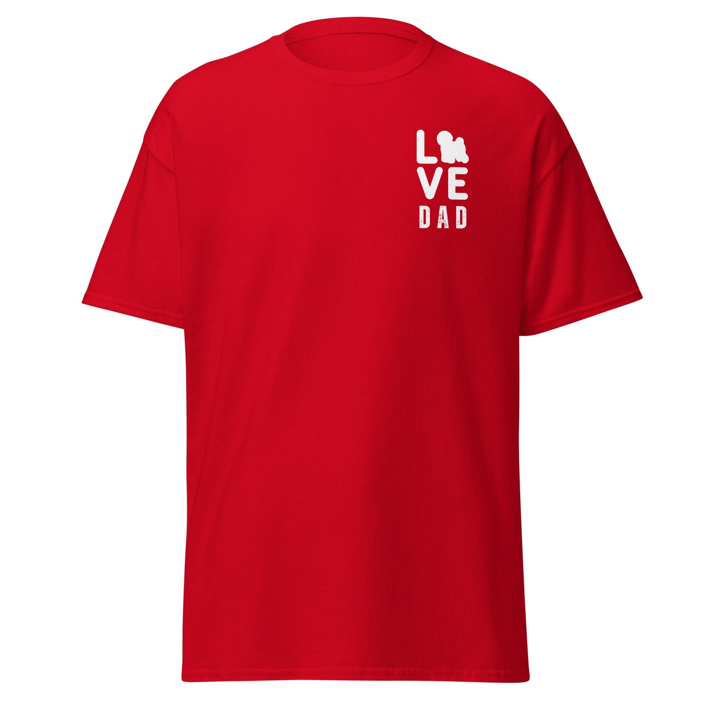 Unisex Bichon Frise T-Shirt for Dog Owners:"Love Dad" Bichon frise Siluett