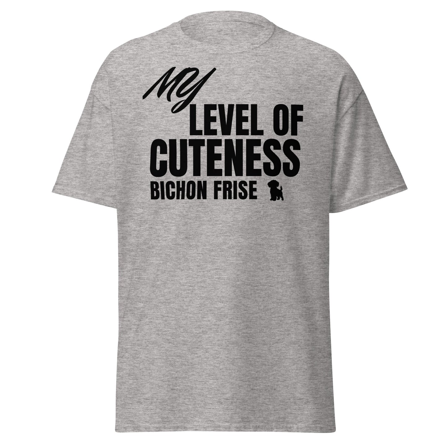 "My Level Of Cuteness Bichon Frise"-Unisex Bichon Frise T-Shirt for Dog Owners