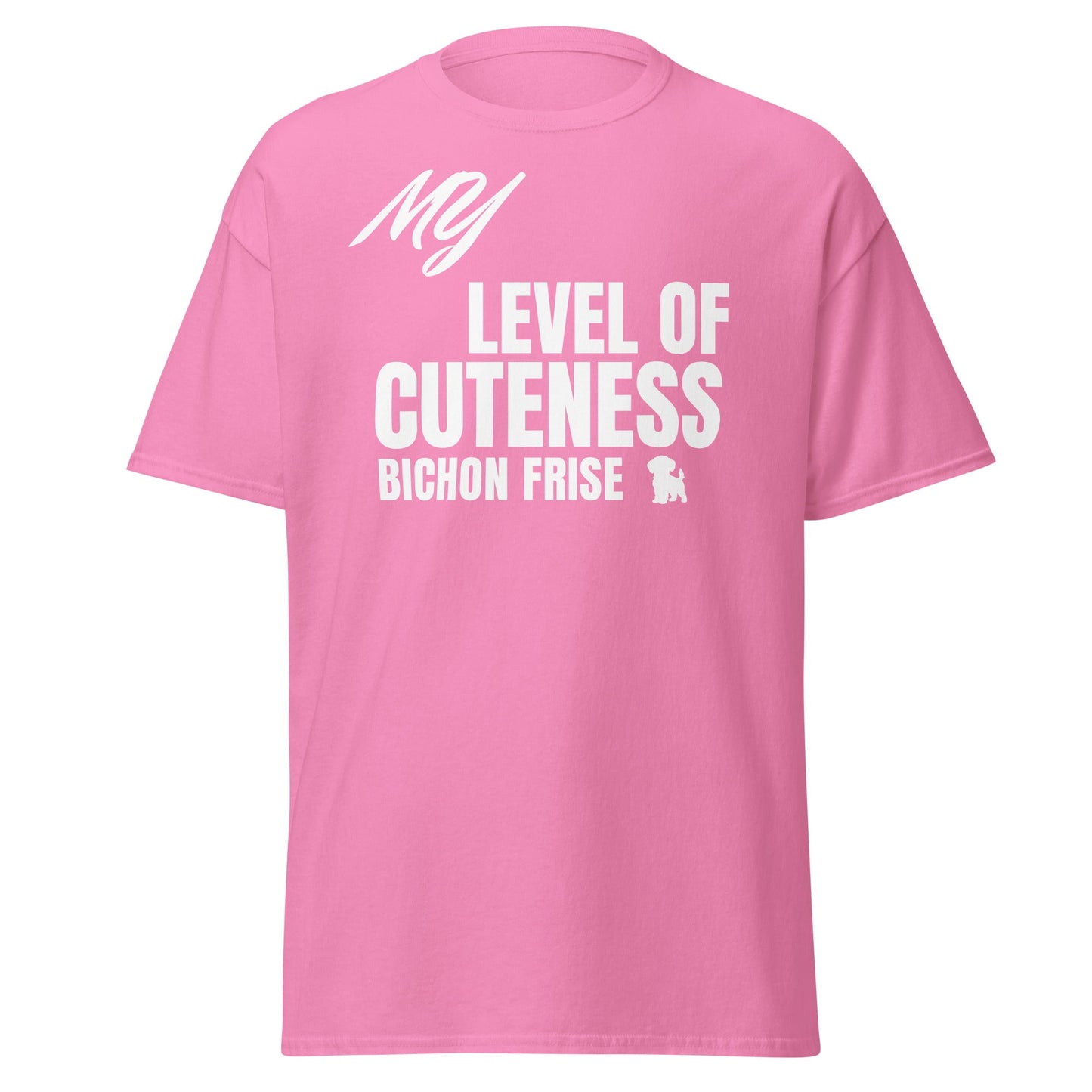 "My Level Of Cuteness Bichon Frise"-Unisex Bichon Frise T-Shirt for Dog Owners