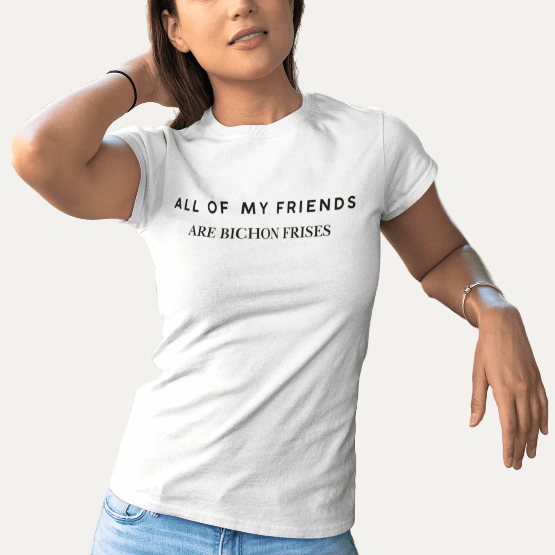 Unisex black "All of my friends are bichon frises" t-shirt for dog lovers – funny bichon frise graphic tee for pet owners