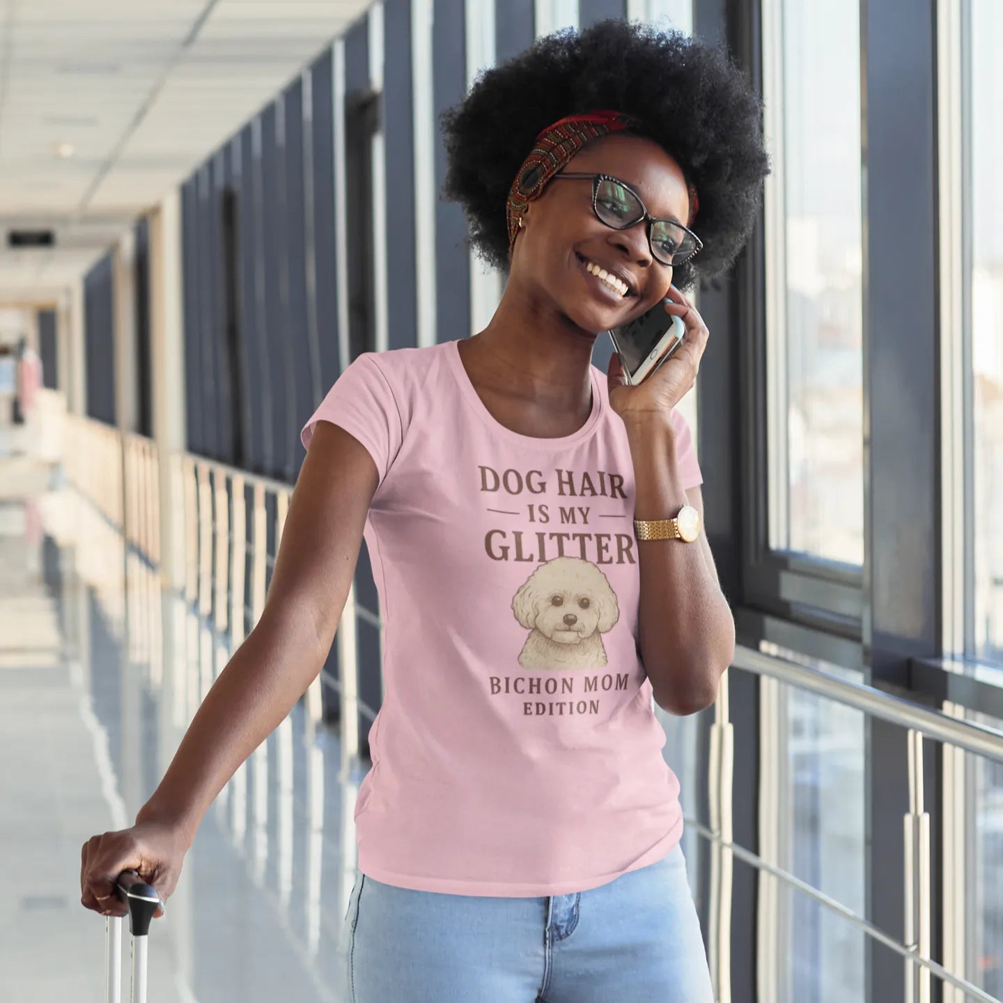 Dog Hair Is My Glitter – Funny Bichon Mom T-Shirt for Dog Lovers