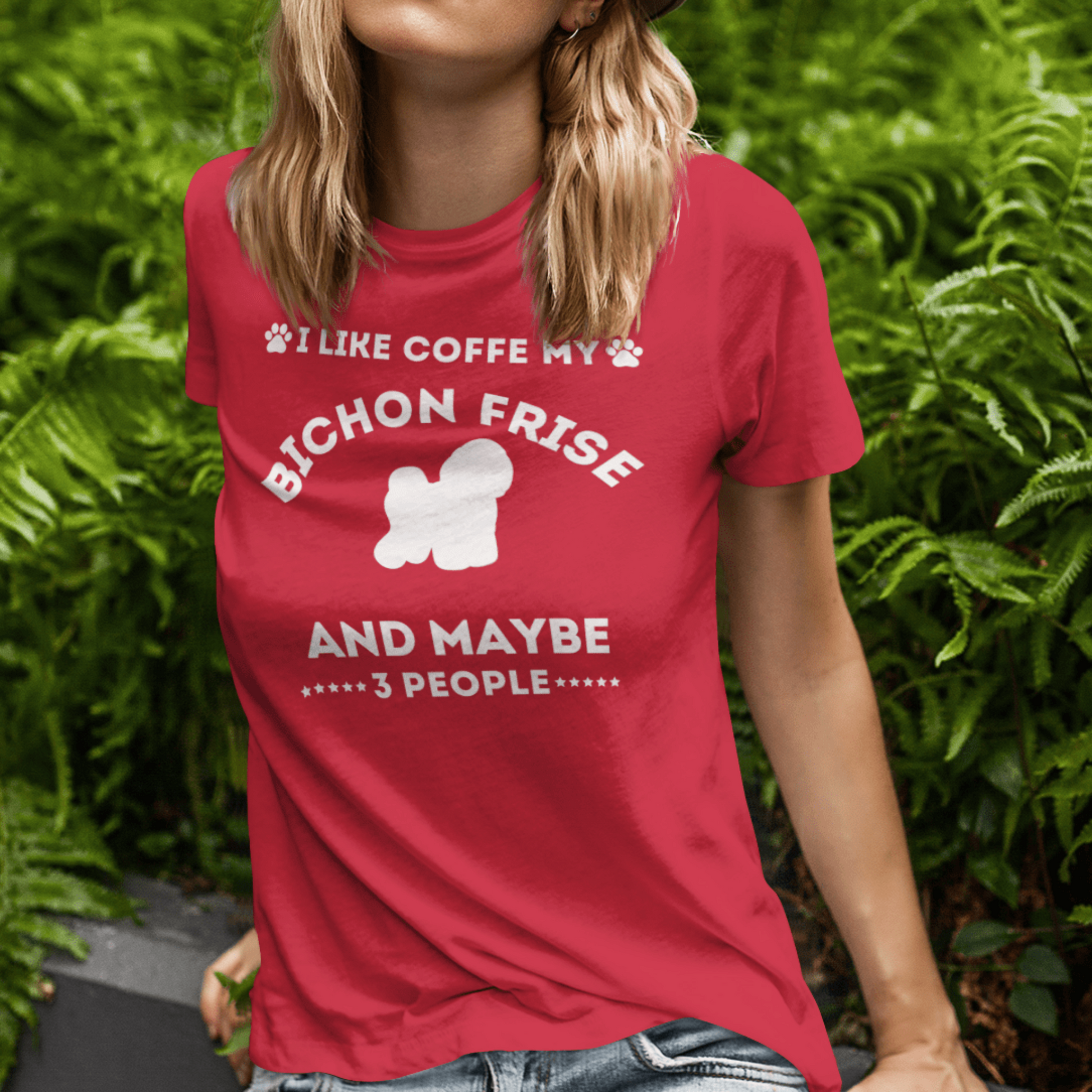 "I Like Coffe My Bichon Frise"-Unisex Bichon Frise T-Shirt for Dog Owners