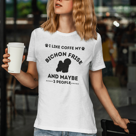 "I Like Coffe My Bichon Frise"-Unisex Bichon Frise T-Shirt for Dog Owners