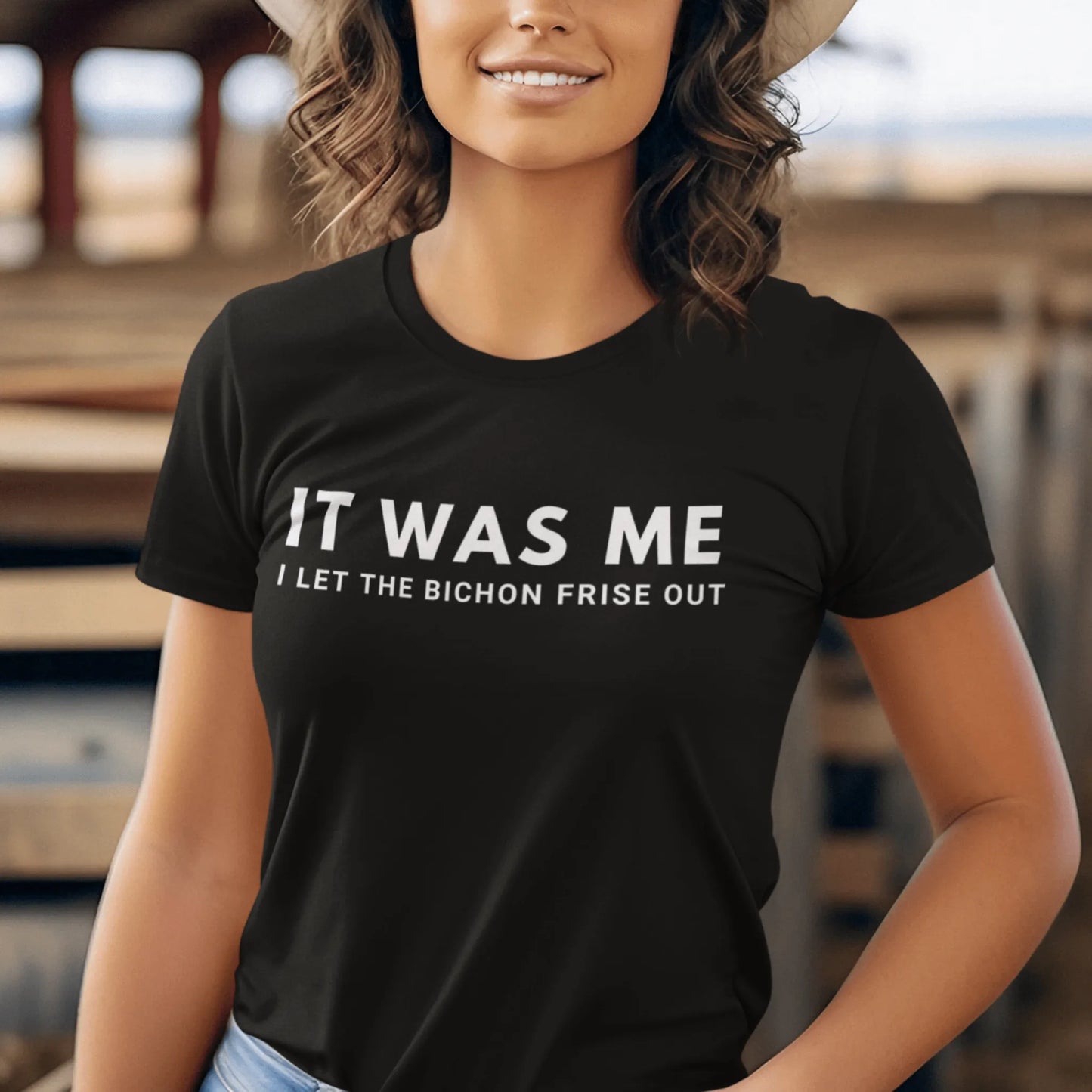 "It Was Me  I Let The Bichon Frise out"-Unisex Bichon Frise T-Shirt for Dog Owners