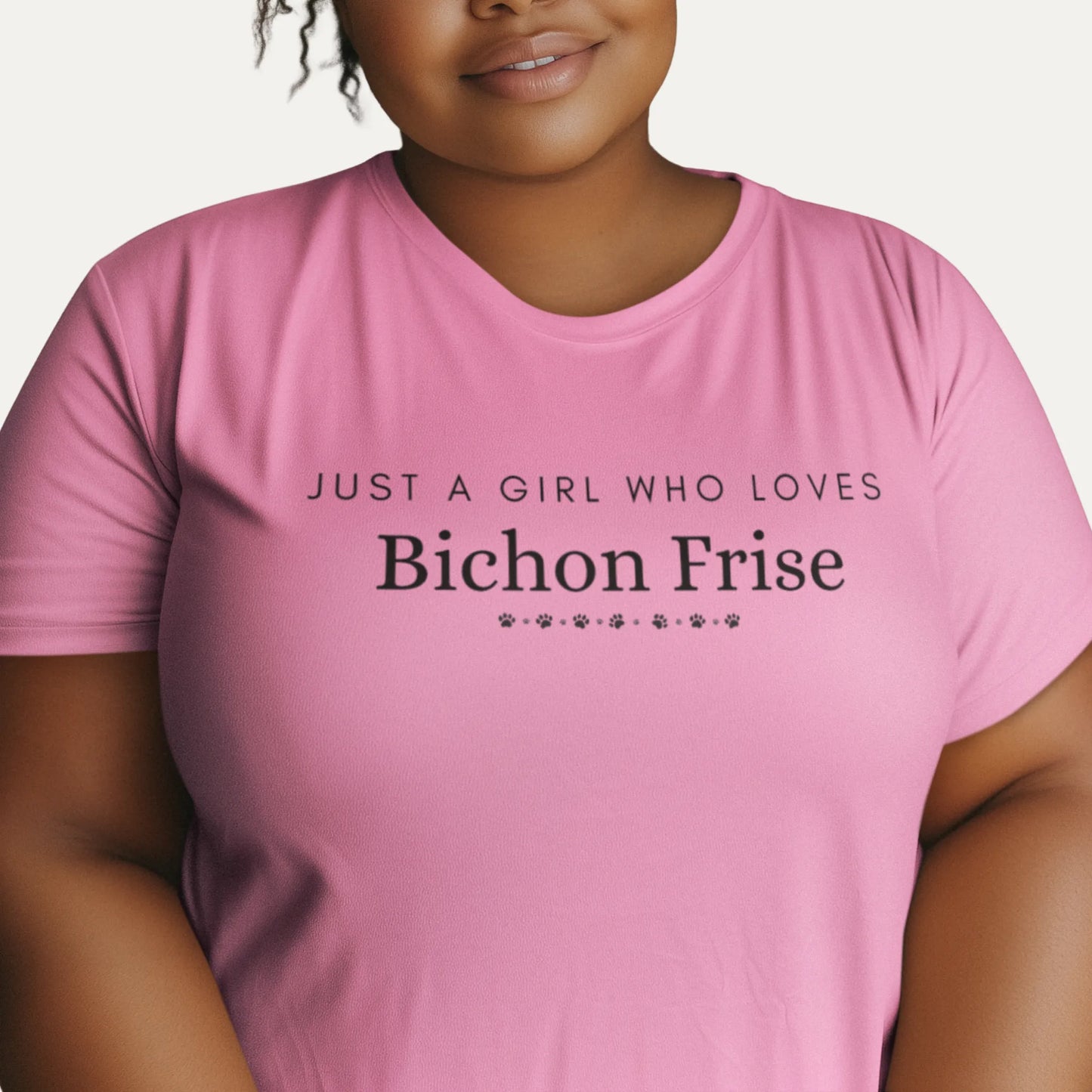 ust A Girl Who Loves Bichon Frise"-Unisex Bichon Frise T-Shirt for Dog Owners