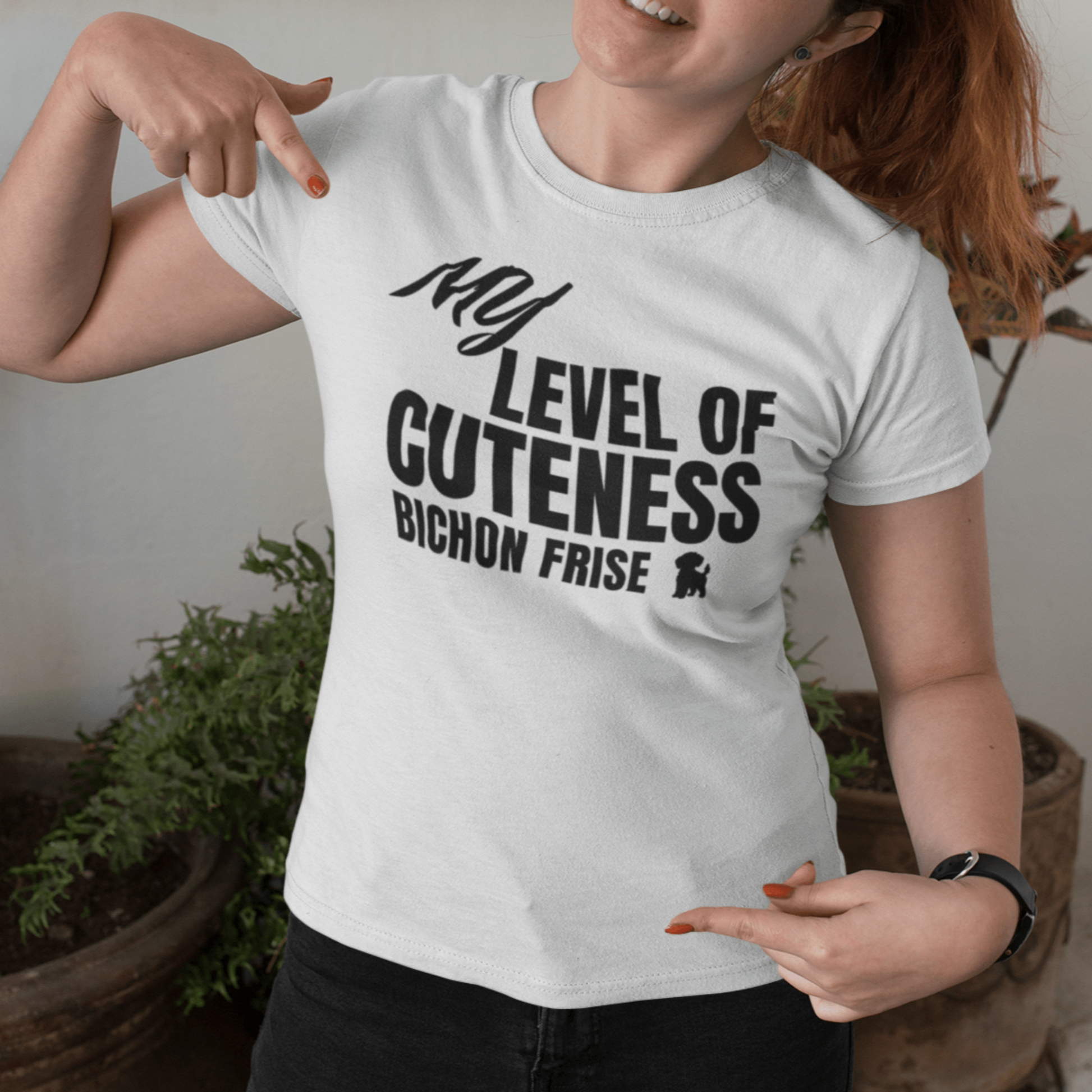 "My Level Of Cuteness Bichon Frise"-Unisex Bichon Frise T-Shirt for Dog Owners