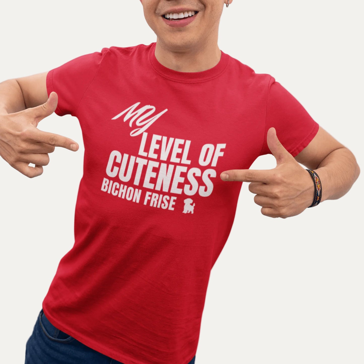 "My Level Of Cuteness Bichon Frise"-Unisex Bichon Frise T-Shirt for Dog Owners
