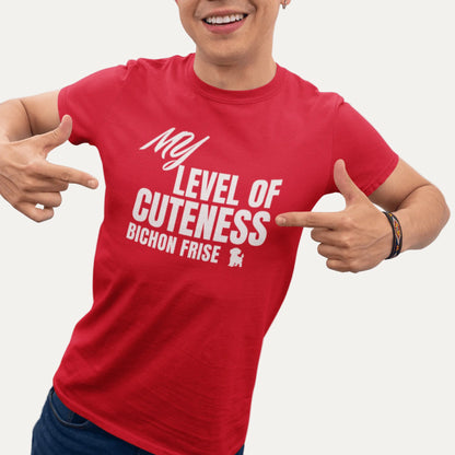 "My Level Of Cuteness Bichon Frise"-Unisex Bichon Frise T-Shirt for Dog Owners