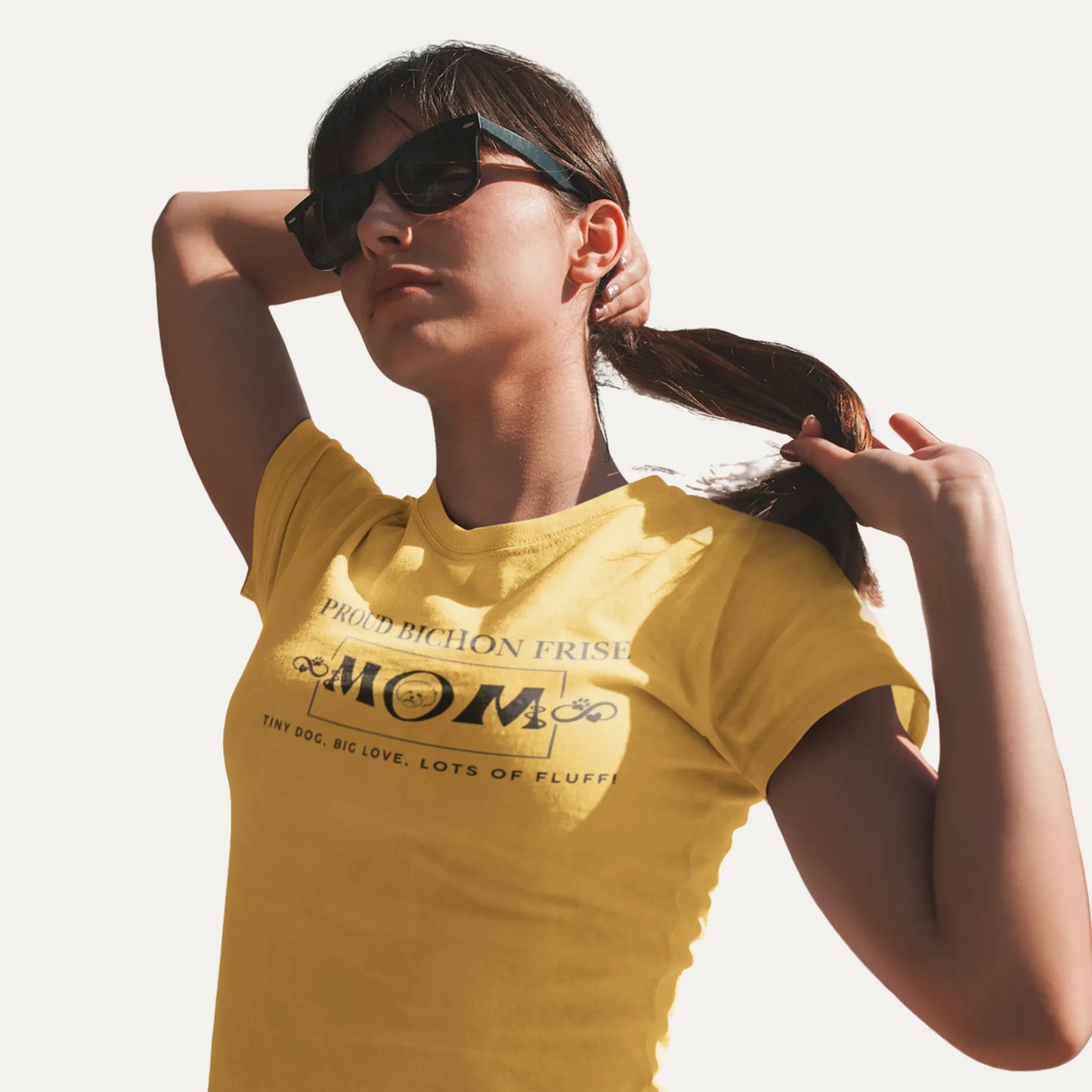 Proud Bichon Mom – Tiny Dog, Big Love, Lots of Fluff!"-Unisex Bichon Frise T-Shirt for Dog Owners