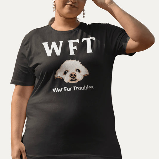 " WFT – Wet Fur Troubles"-Unisex Bichon Frise T-Shirt for Dog Owners