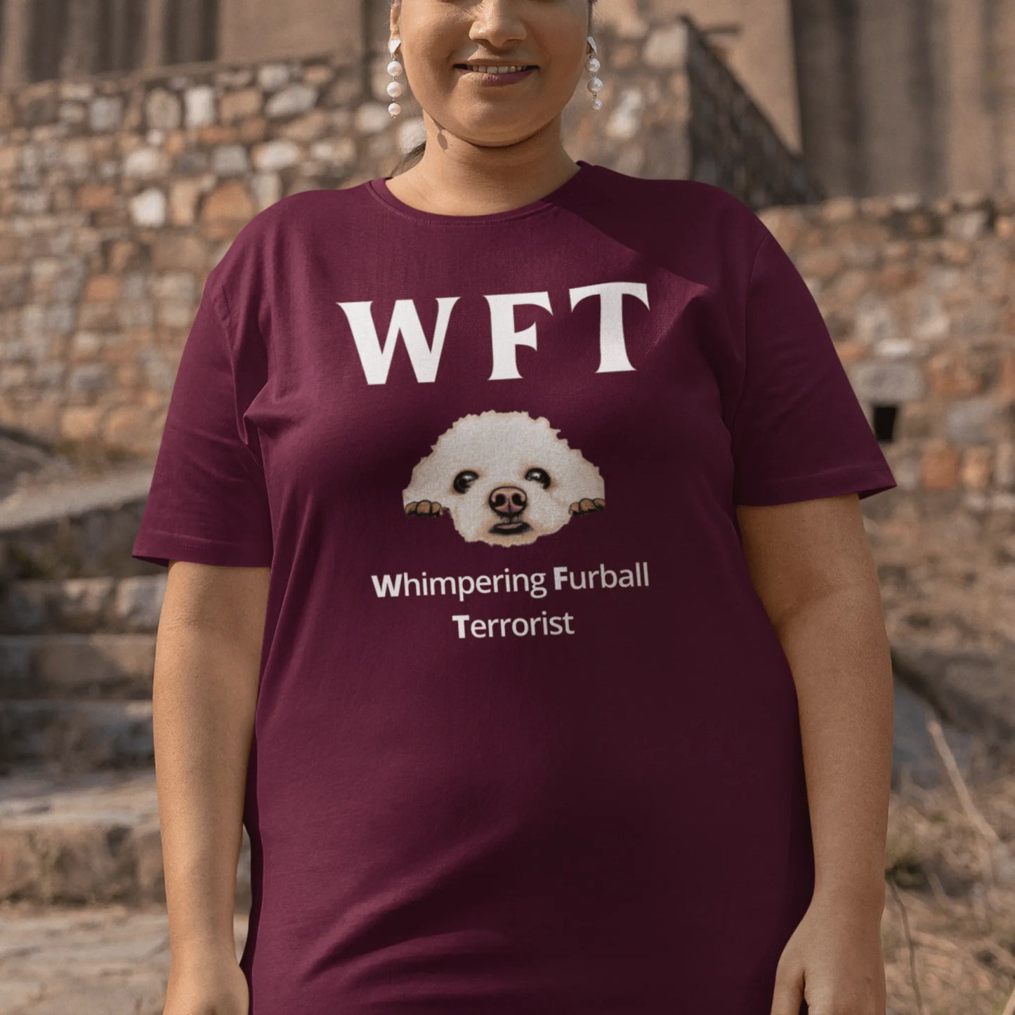 "WFT – Whimpering Furball Terrorist"-Unisex Bichon Frise T-Shirt for Dog Owners
