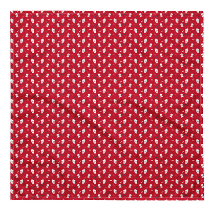 Red Bichon Frise bandana with cute dog and paw print pattern – Fun Factory Frise stylish accessory for dog lovers