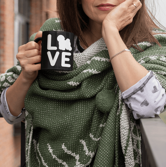 "Bichon Frise Love" silhouette -Black Glossy Mug for Bichon Frise dog owners