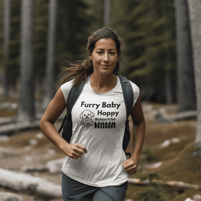 "Furry Baby, Happy Mama"-Unisex Bichon Frise T-Shirt for Dog Owners