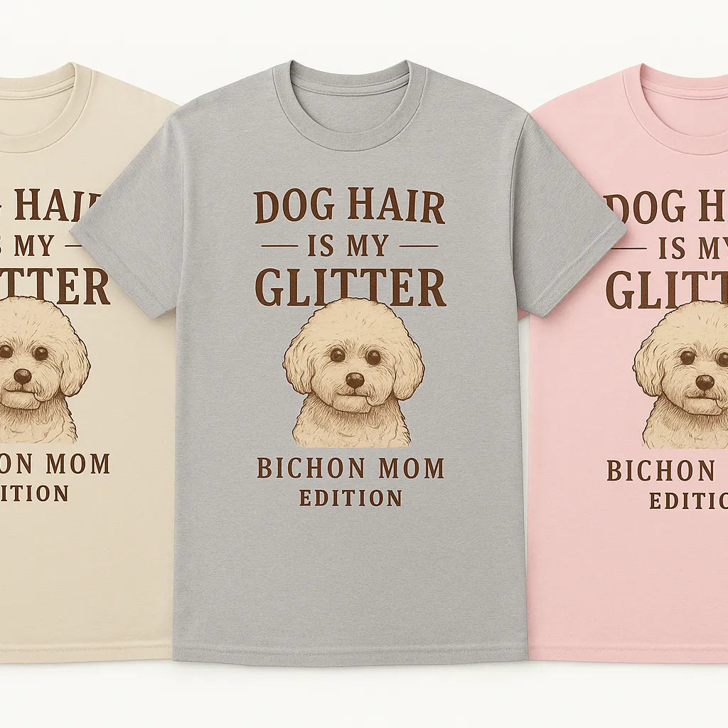 Dog Hair Is My Glitter – Funny Bichon Mom T-Shirt for Dog Lovers.i