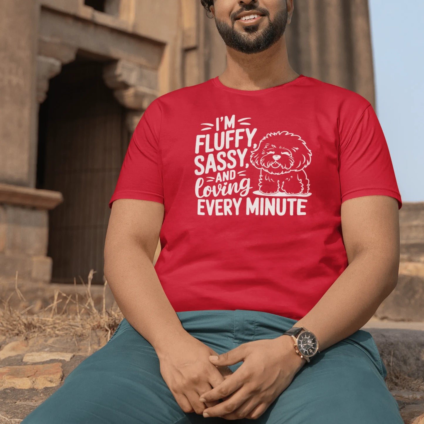 "I’m Fluffy Sassy And Loving Every Minute"-Unisex Bichon Frise T-Shirt for Dog Owners