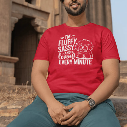 "I’m Fluffy Sassy And Loving Every Minute"-Unisex Bichon Frise T-Shirt for Dog Owners