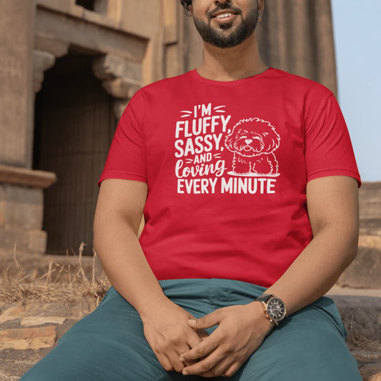 "I’m Fluffy Sassy And Loving Every Minute"-Unisex Bichon Frise T-Shirt for Dog Owners