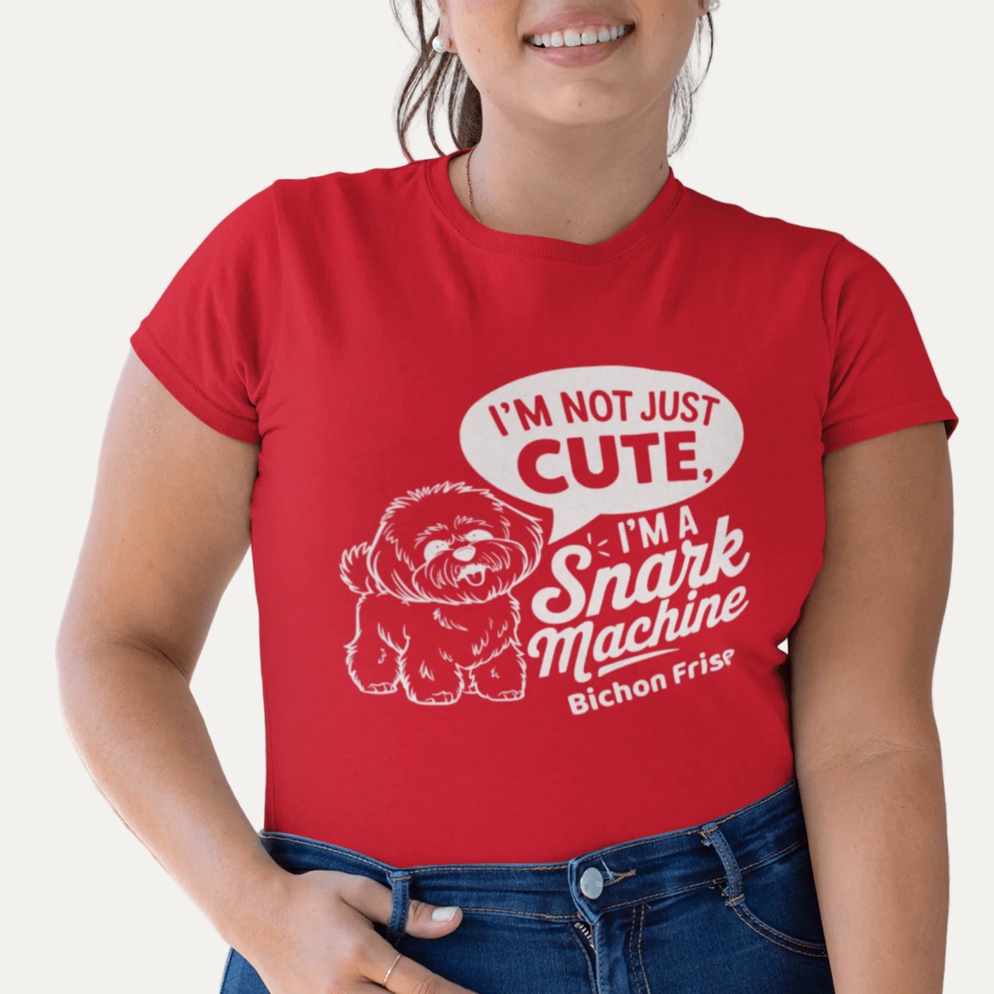 "I’m Not Just Cute I’m A Snark Machine"-Unisex Bichon Frise T-Shirt for Dog Owners