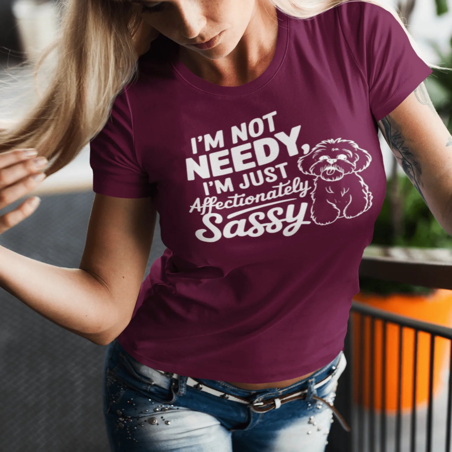 "I'm Not Needy I'm Just Affectionately Sassy"-Unisex Bichon Frise T-Shirt for Dog Owners