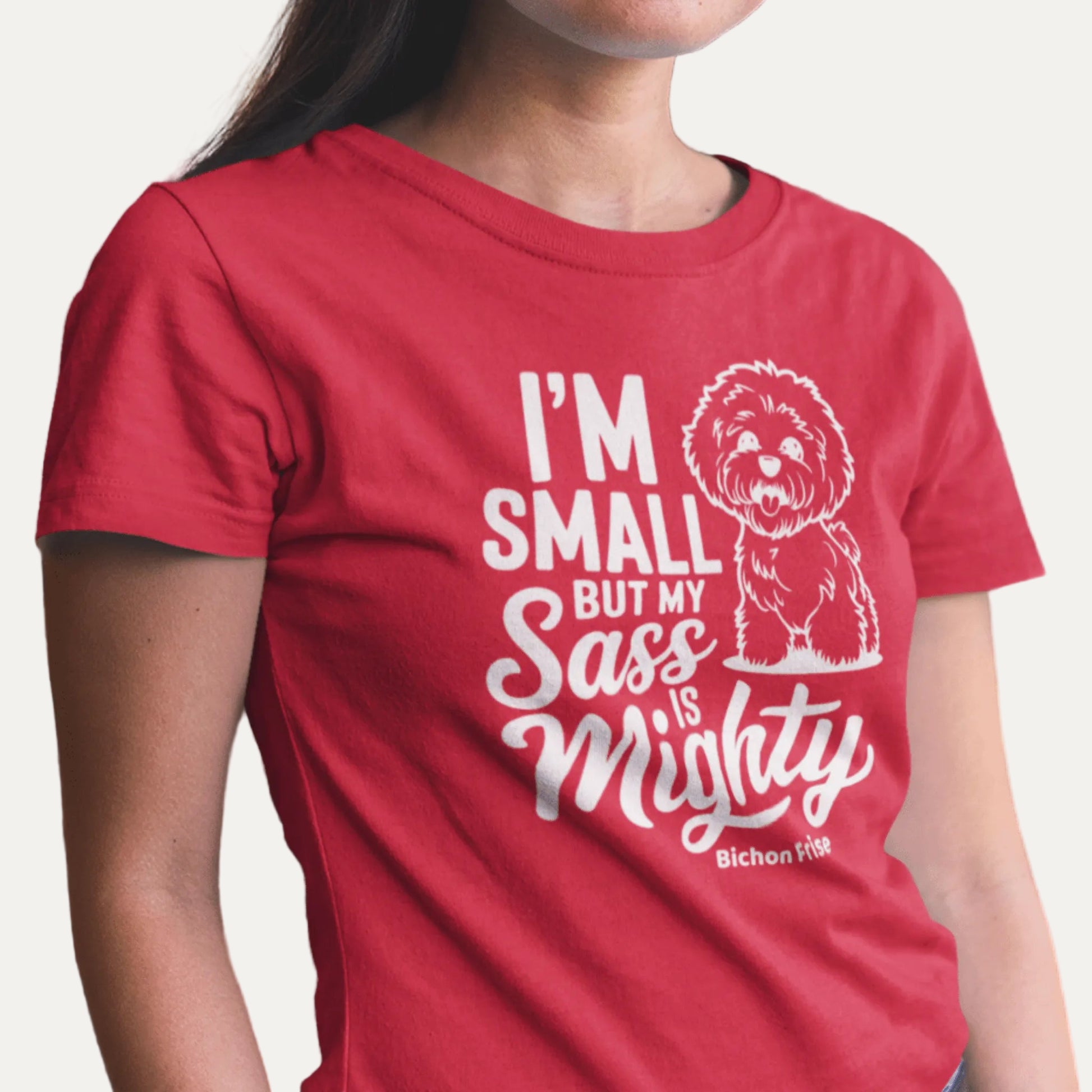 "I’m Small But My Sass Is Mighty"-Unisex Bichon Frise T-Shirt for Dog Owners