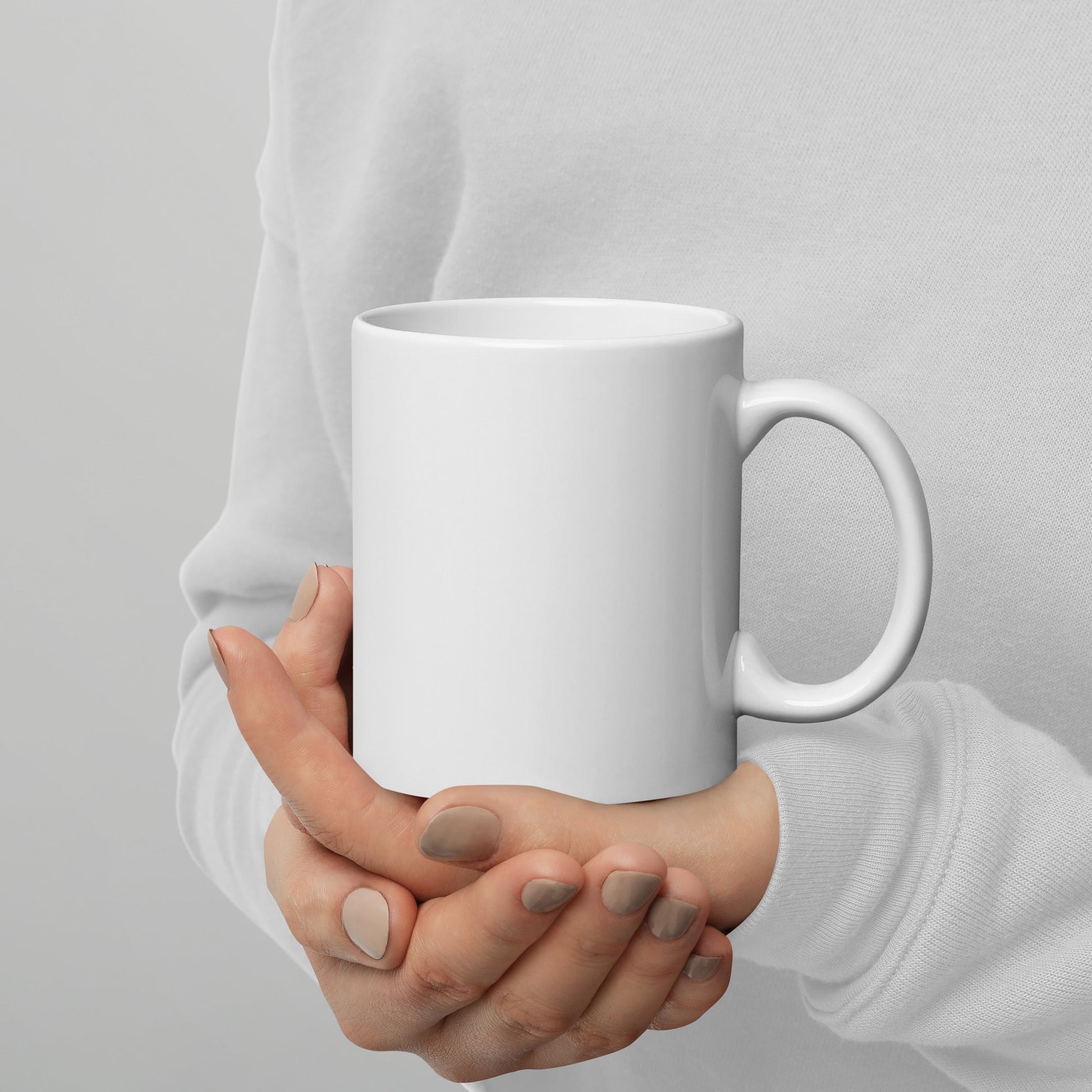 "My fluffy little Valentino!"-White glossy mug for Bichon Frise dog owners