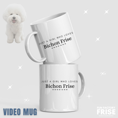 Just A Girl Who Loves Bichon Frise-White glossy mug for Bichon Frise dog owners