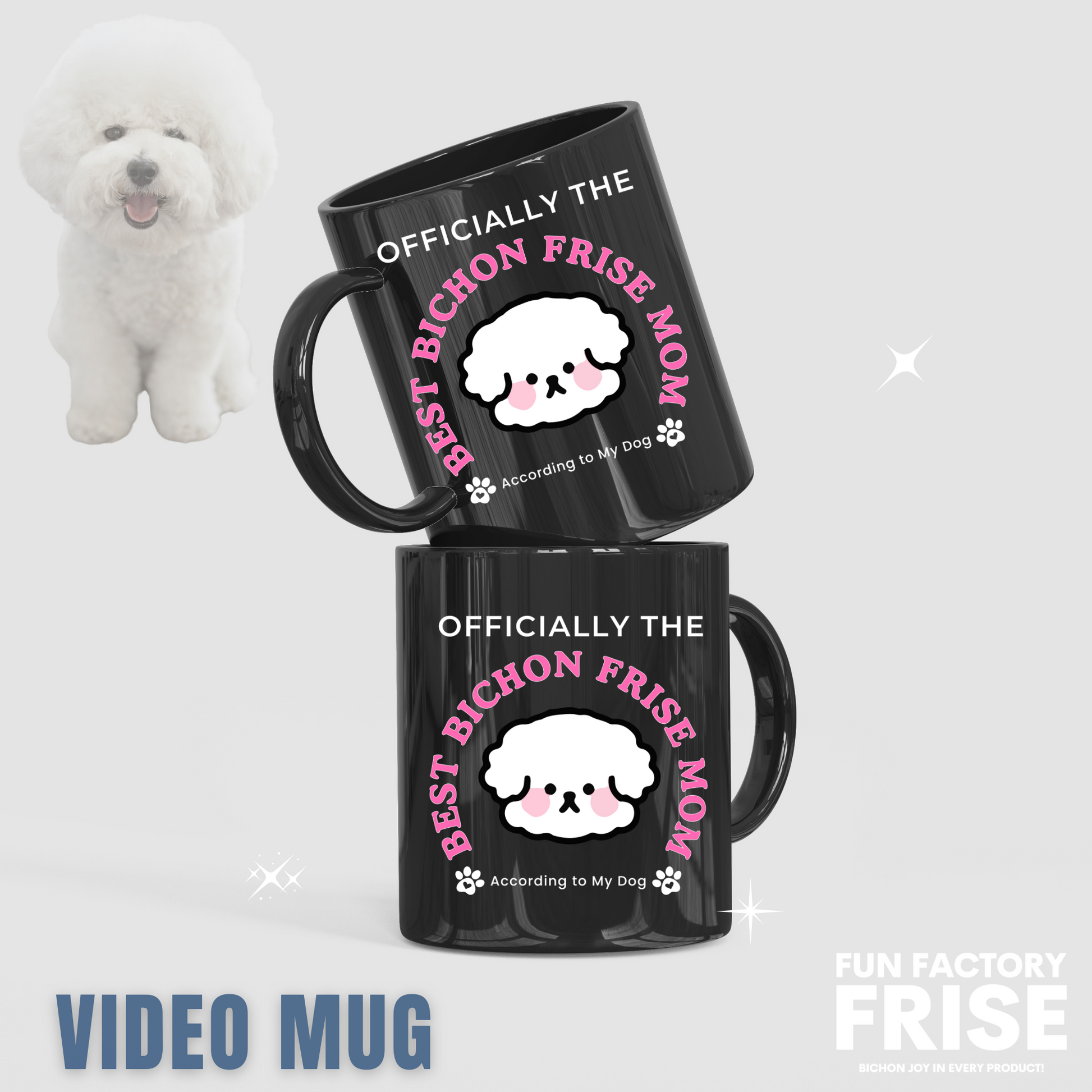 Officially the Best Bichon Mom (According to My Dog)-Black Glossy Mug for Bichon Frise dog owners