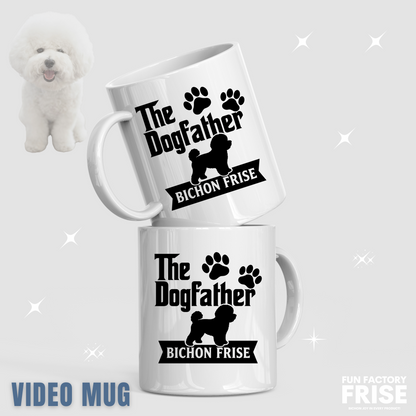 The Dog Father Bicho Frise White Glossy Mug (Black Design)