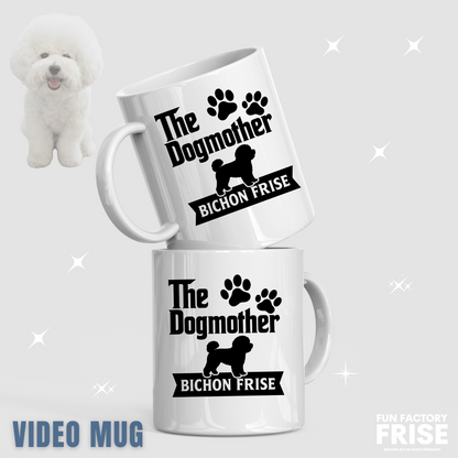 The Dog Mother Bicho Frise White Glossy Mug (Black Design)