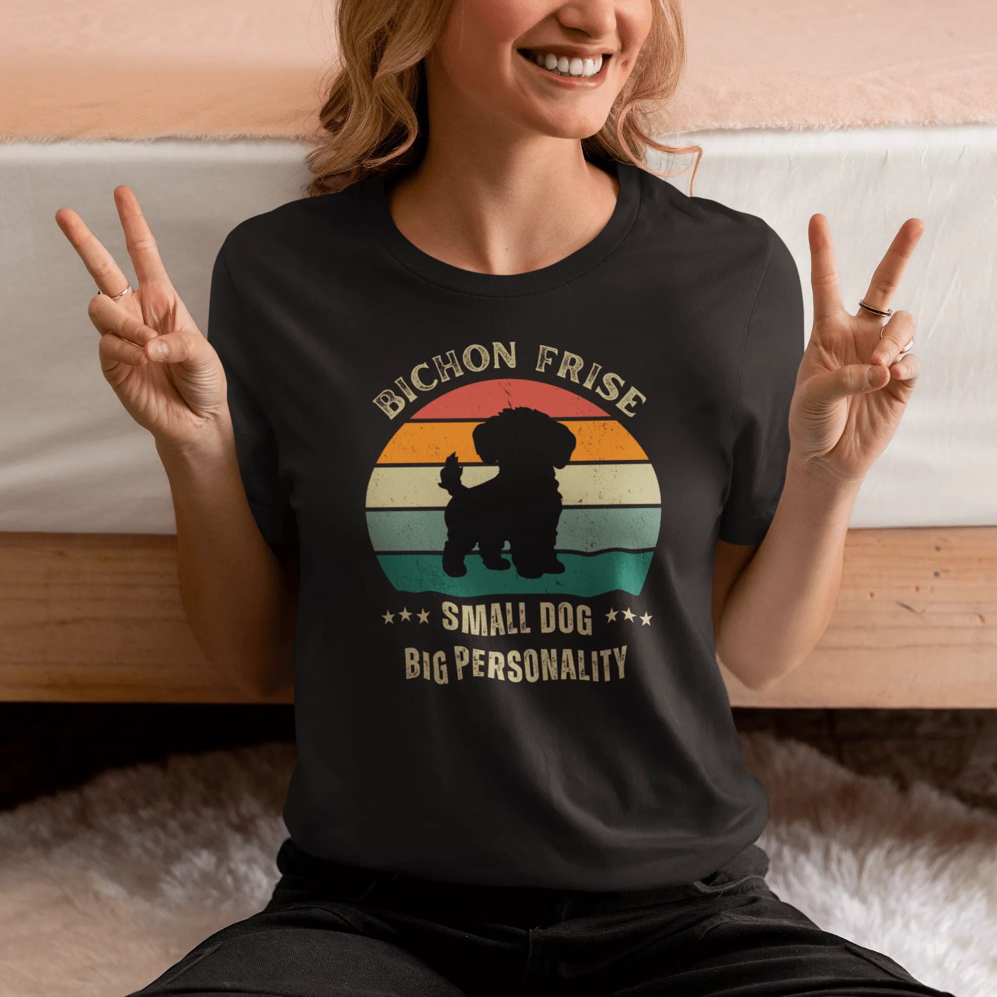 Unisex Bichon Frise T-Shirt for Dog Owners: "Small Dog, Big Personality"