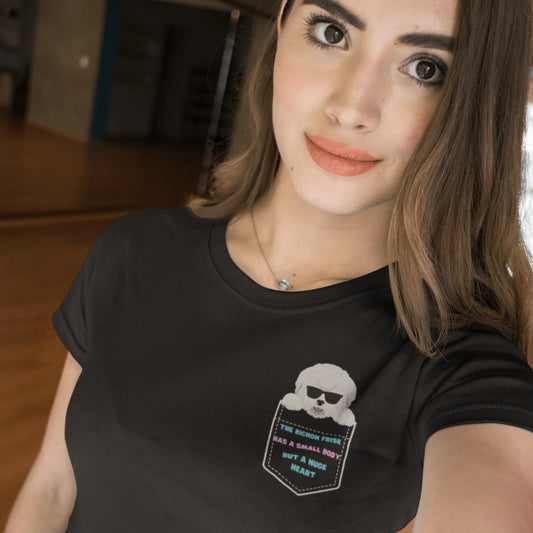 Bichon Frise in Sunglasses - "The Bichon Frise has a small body, but a huge heart"Unisex Bichon Frise T-Shirt for Dog Owners