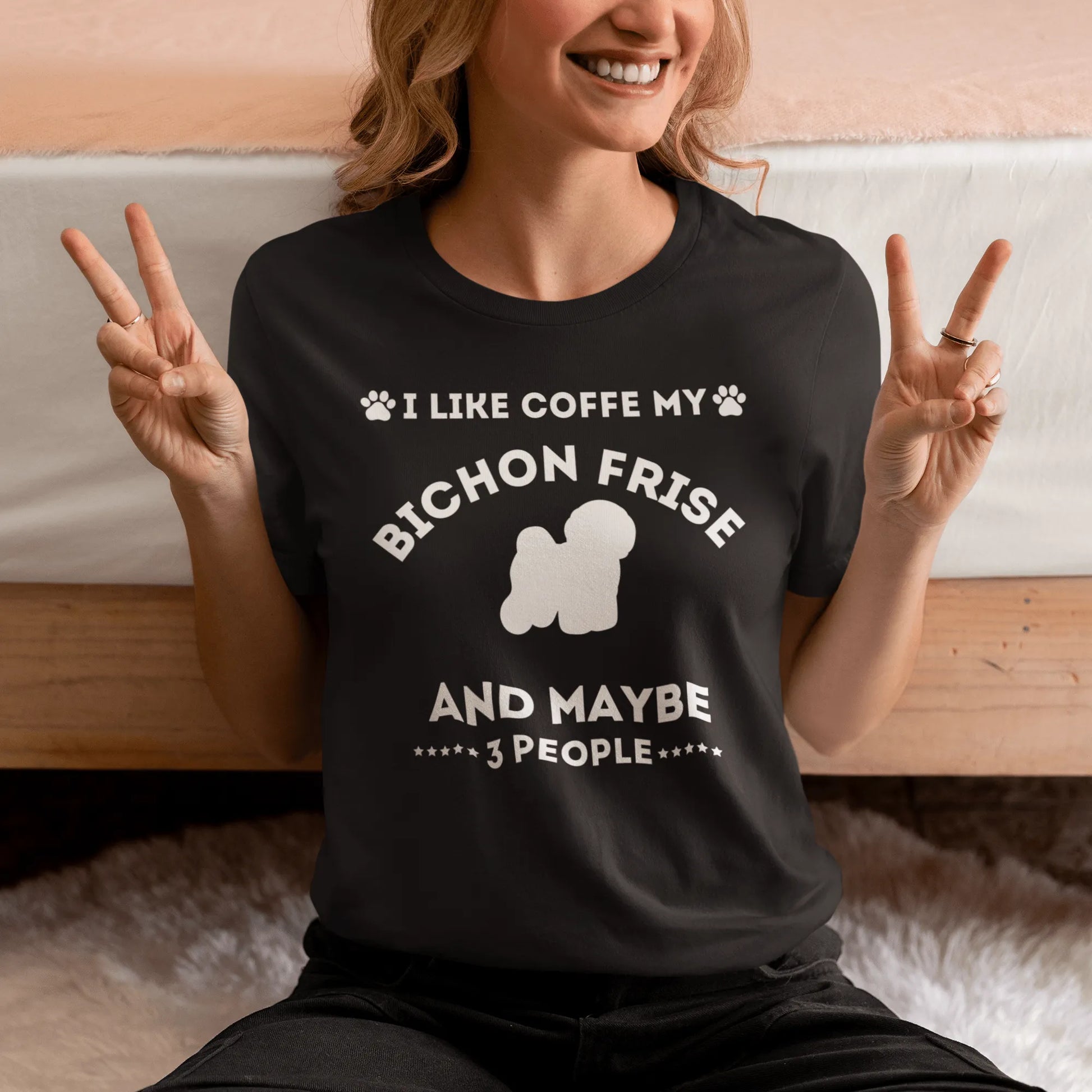 "I Like Coffe My Bichon Frise"-Unisex Bichon Frise T-Shirt for Dog Owners