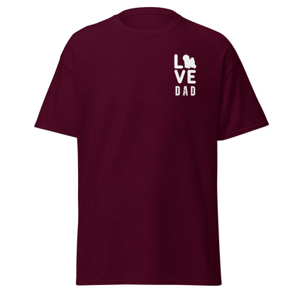 Unisex Bichon Frise T-Shirt for Dog Owners:"Love Dad" Bichon frise Siluett