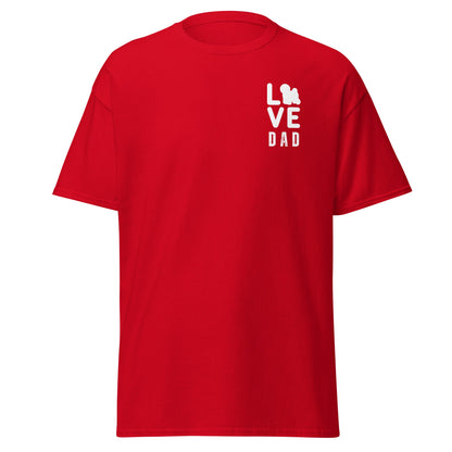Unisex Bichon Frise T-Shirt for Dog Owners:"Love Dad" Bichon frise Siluett