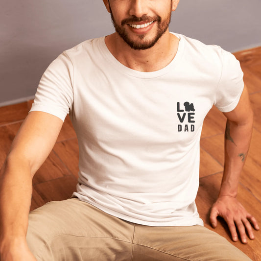 Unisex Bichon Frise T-Shirt for Dog Owners:"Love Dad" Bichon frise Siluett Unisex Bichon Frise T-Shirt for Dog Owners