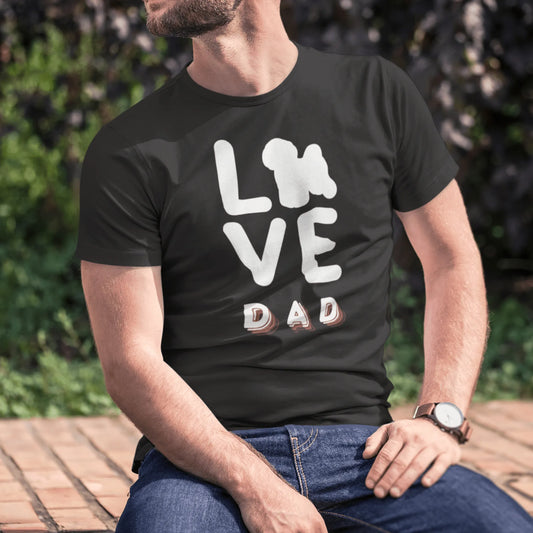 Unisex Bichon Frise T-Shirt for Dog Owners:"Love Dad"Bichon frise Siluett