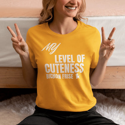 "My Level Of Cuteness Bichon Frise"-Unisex Bichon Frise T-Shirt for Dog Owners
