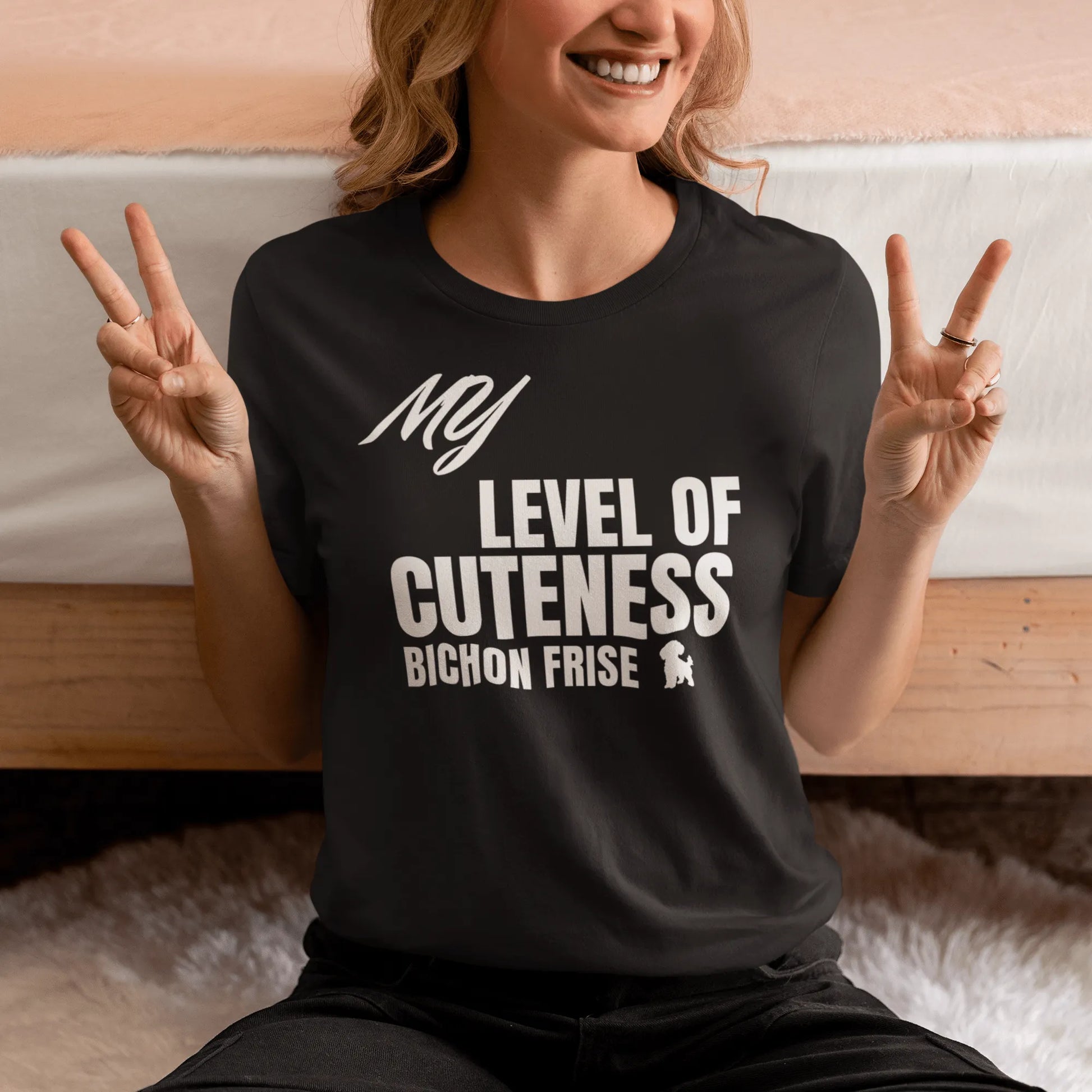 "My Level Of Cuteness Bichon Frise"-Unisex Bichon Frise T-Shirt for Dog Owners