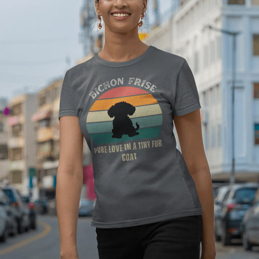 Unisex Bichon Frise T-Shirt for Dog Owners:"Pure Love In A Tiny Fur Coat"