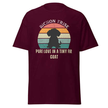 Unisex Bichon Frise T-Shirt for Dog Owners:"Pure Love In A Tiny Fur Coat"