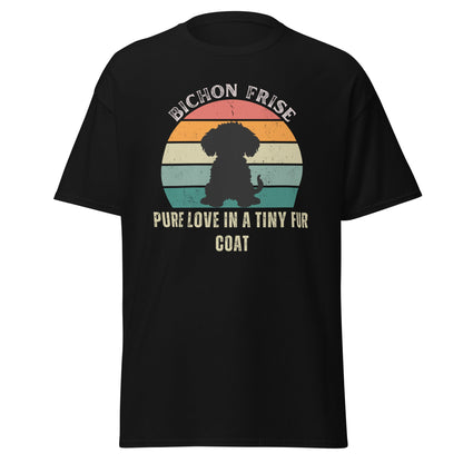 Unisex Bichon Frise T-Shirt for Dog Owners:"Pure Love In A Tiny Fur Coat"